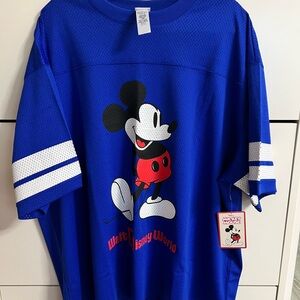 Disney Royal Blue Mickey Mouse Jersey with White and Red Accents